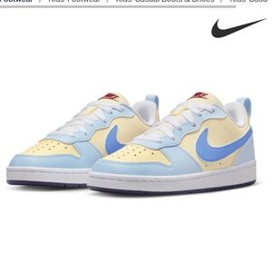 Nike Kids' Court Borough Blue and Cream Sneakers